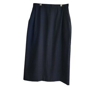 Vtg 90s Y2k  Black Pencil Skirt With Back Button & Side Pockets Womens Size 11